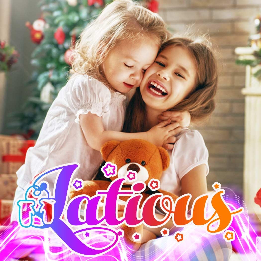 Latious glow Santa bowknot headband with multicolor balls features bright LED glow.