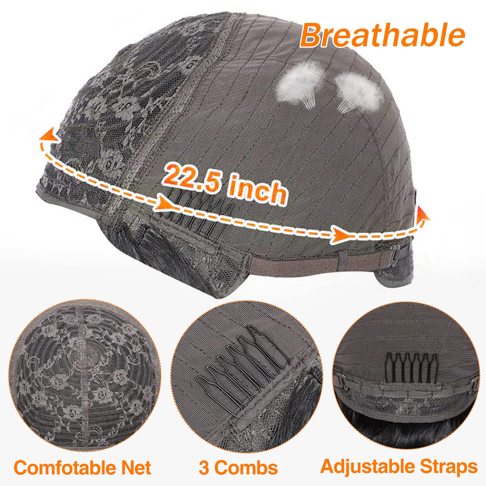 Lativ bangs wig—easy-on, no glue, three combs and adjustable straps for secure fit
