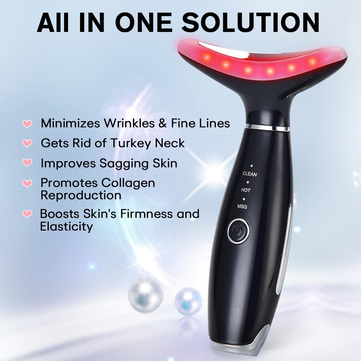 LATME neck and face massager ergonomic contours for comfortable fit