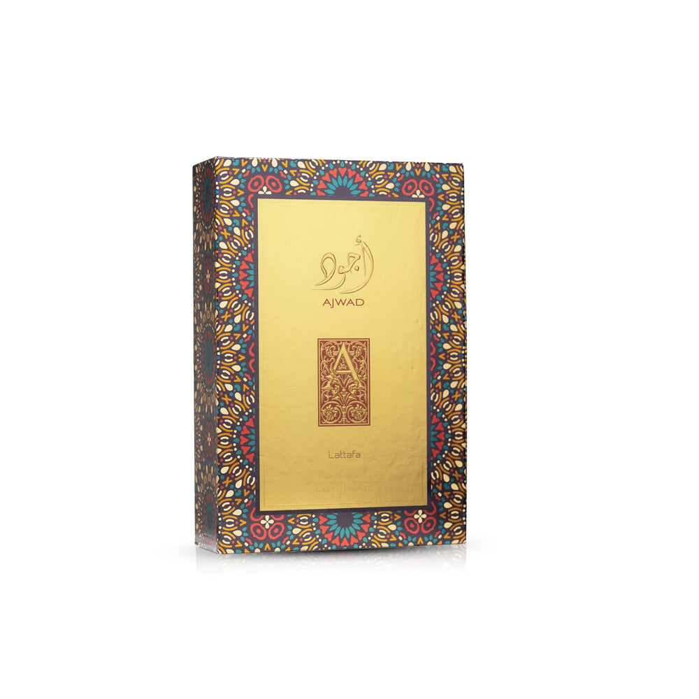 Lattafa Ajwad note-visual hints at amber, vanilla and florals.