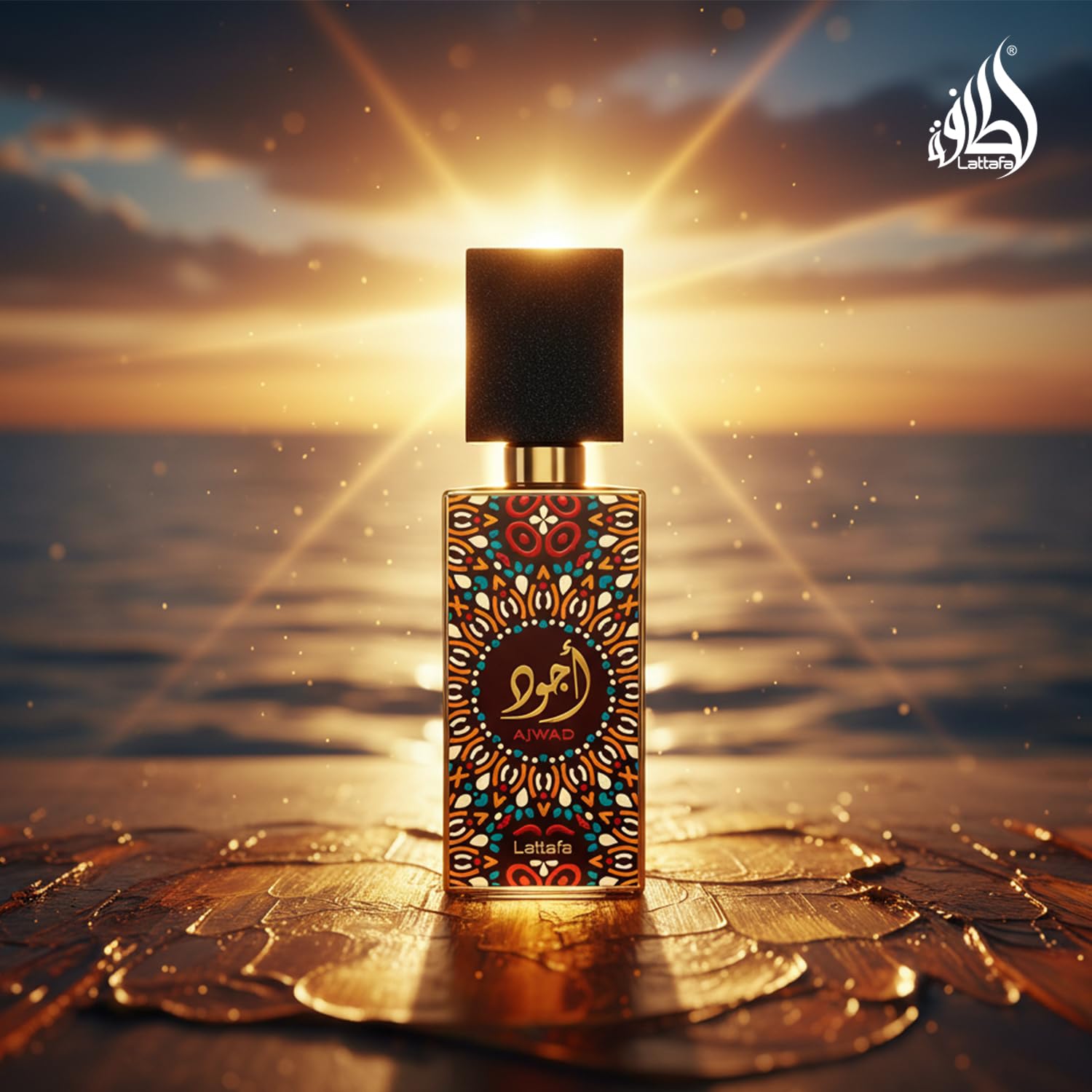 Lattafa Ajwad packaging box demonstrates luxury presentation for gifting.