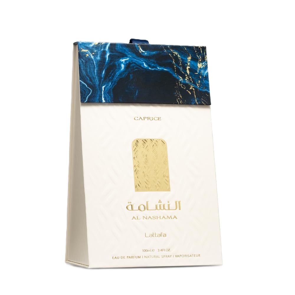 Lattafa Al Nashama Caprice middle notes image shows lavender and mint.