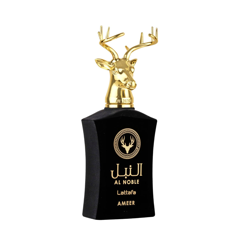Lattafa Al Noble Ameer label details show authenticity and brand clarity