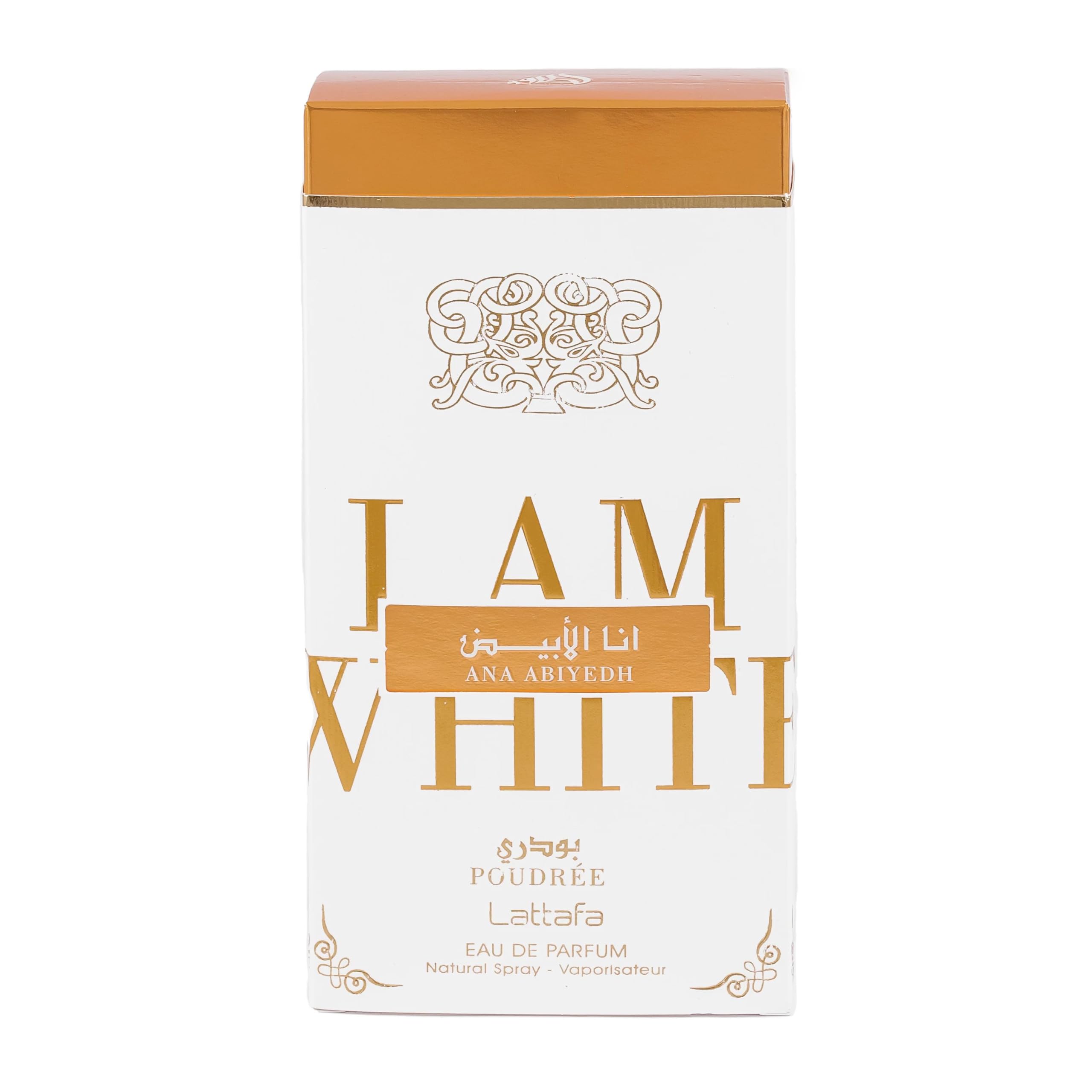 Lattafa Ana Abiyedh Poudrée heart notes blend patchouli and vanilla with warmth.
