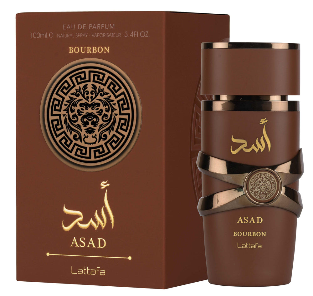 Lattafa Asad Bourbon amber and vetiver base creating signature warmth.