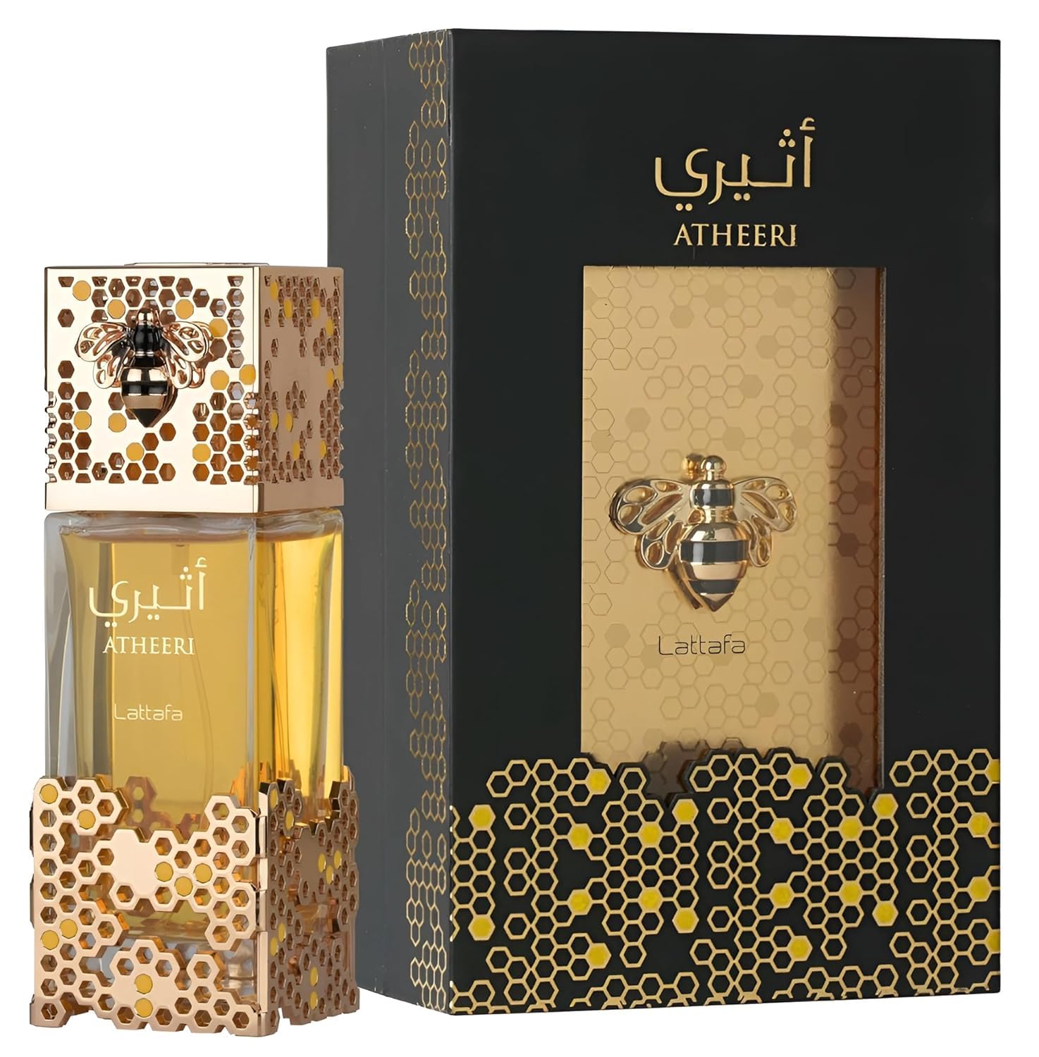 Lattafa Atheeri base notes Vanilla and Amberwood close-up