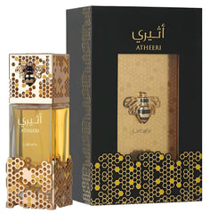 Lattafa Atheeri base notes Vanilla and Amberwood close-up