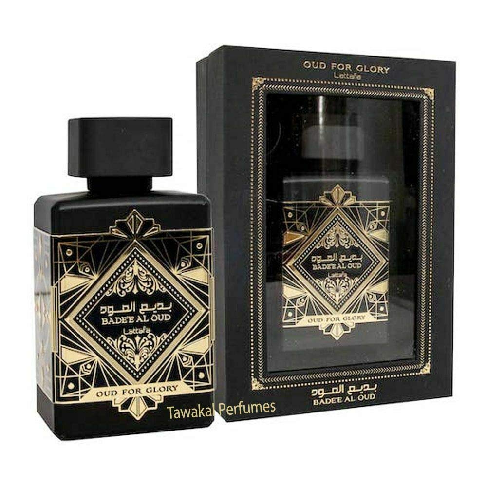 Lattafa Bade'e Al Oud Glory bottle-front for versatile daily wear.