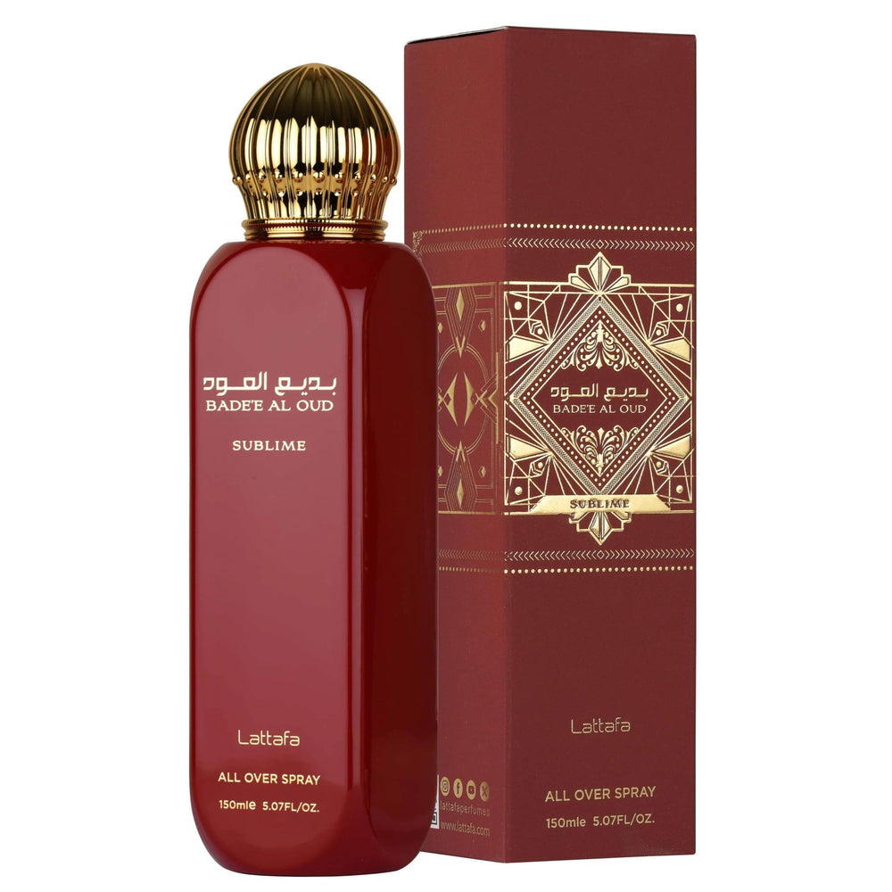 Lattafa Bade'e Al Oud Sublime floral heart with magnolia and jasmine conveys warm, radiant scent.