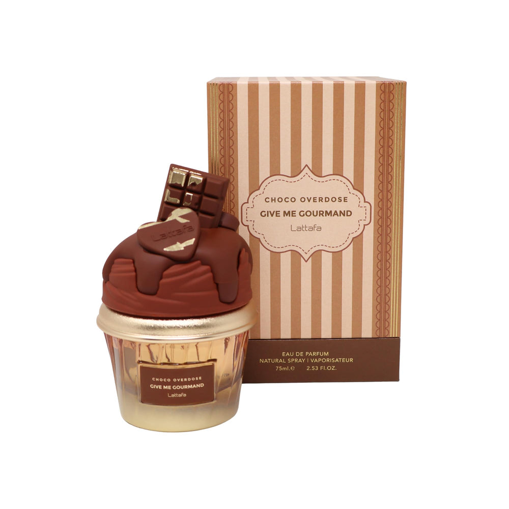 Lattafa Choco Overdose bottle shown for elegant evening wear