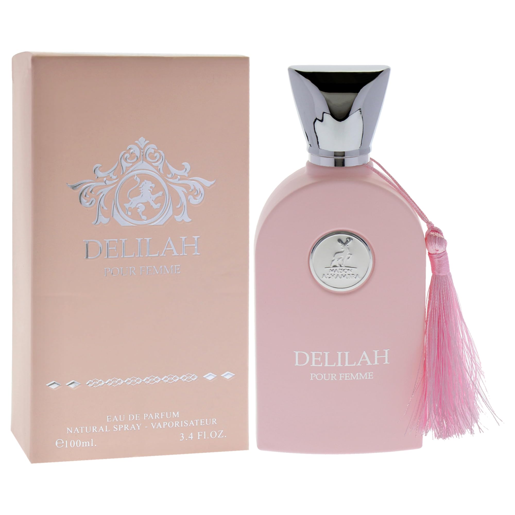 Heart notes Lattafa Maison Alhambra Delilah highlight romantic floral character.