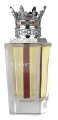 Lattafa Dynasty bottle front highlights fresh-spicy-woody profile for versatile unisex wear.