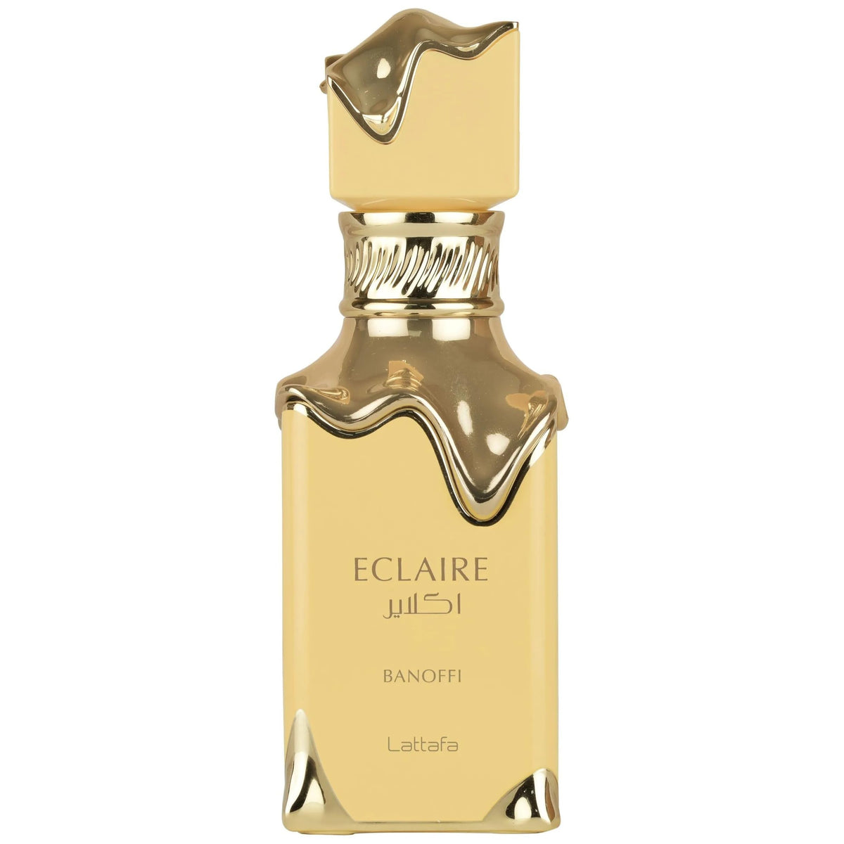Lattafa Eclaire Banoffi bottle highlights a playful gourmand design for day-to-evening wear.