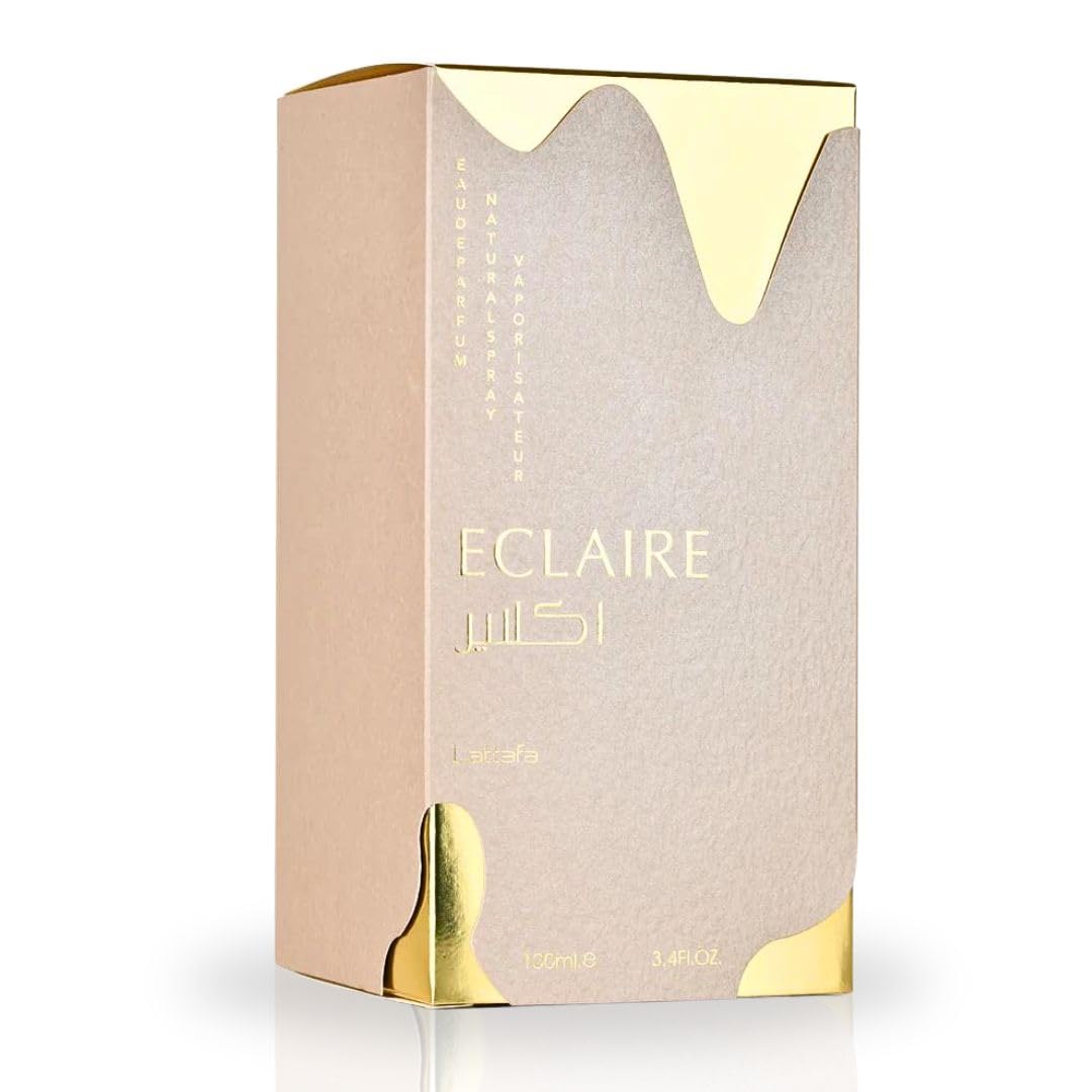 Lattafa Eclaire packaging gift box appealing and premium presentation.