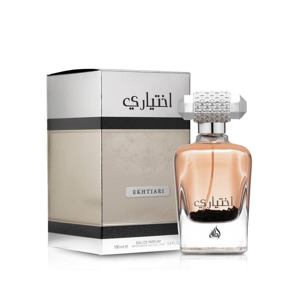 Lattafa Ekhtiari spray mist conveys fresh, ready-to-wear aura for daily use.