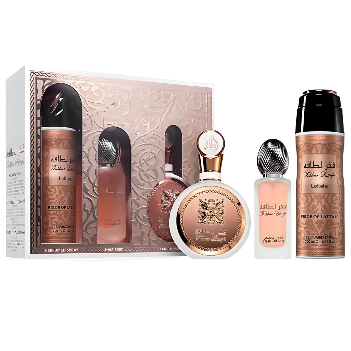 Lattafa Fakhar for Women EDP bottle showing radiant daily elegance.