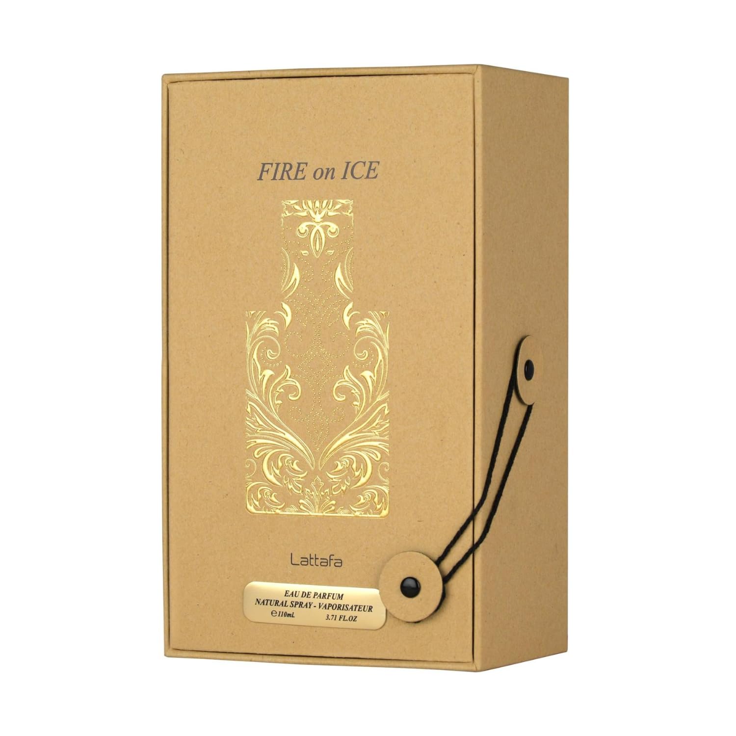 Lattafa Fire On Ice base notes smoky oakwood and ambroxan for long lasting warmth