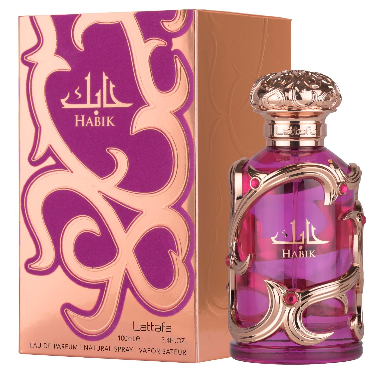 Lattafa Habik outer box shows premium packaging suitable for gifting
