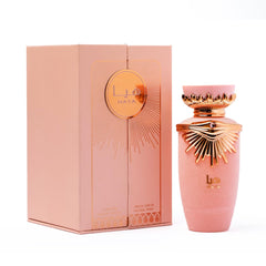 Lattafa Haya base notes of sandalwood and amber for warmth and depth