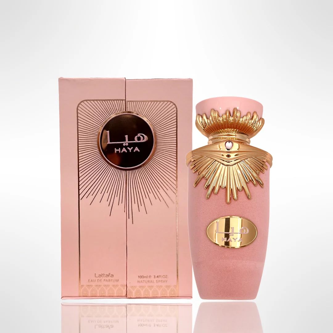 Lattafa Haya heart notes of rose and jasmine create a romantic floral impression