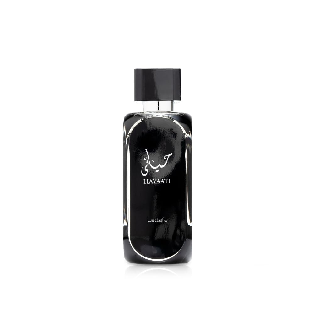 Lattafa Hayaati EDP bottle—versatile daily wear with musk and vanilla warmth.
