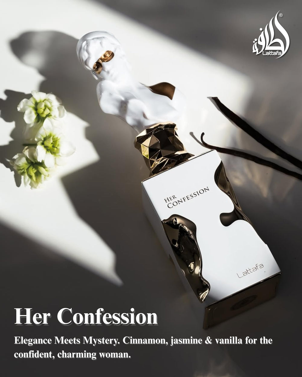 Lattafa Her Confession on skin demonstrates lasting impression.