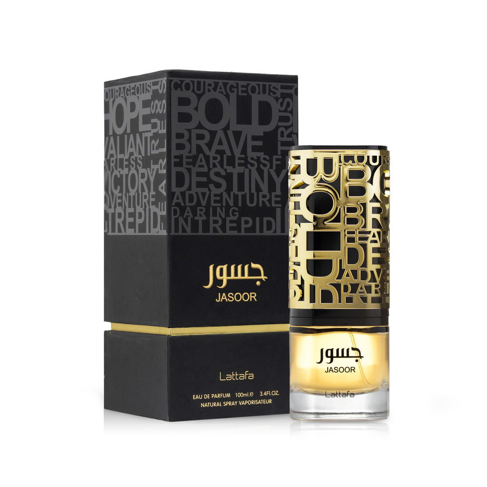 Lattafa Jasoor base-notes woody-musk warmth ideal for evenings.