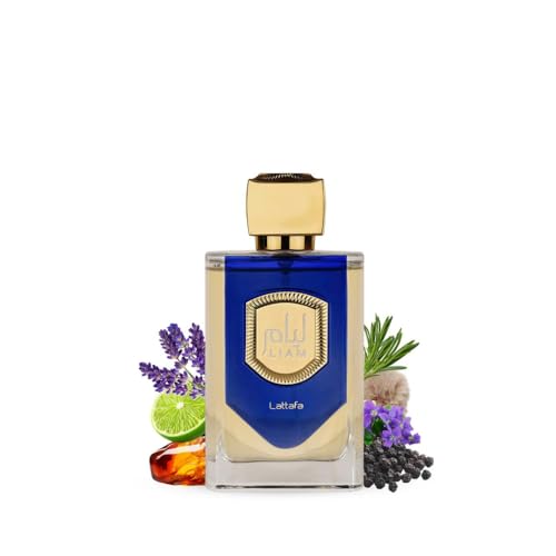 Lattafa Liam Blue Shine spray application on skin for versatile unisex scent