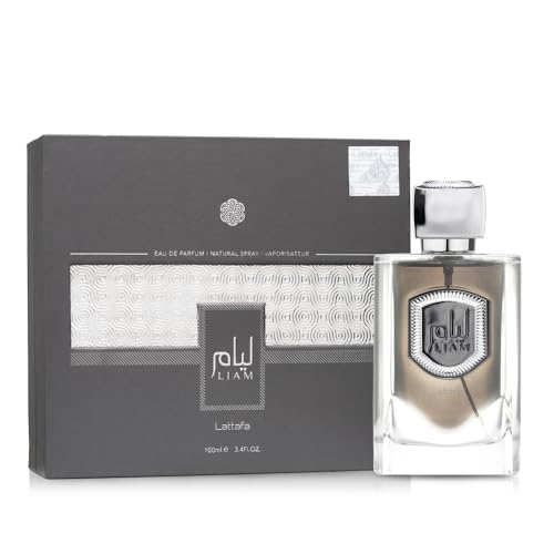 Lattafa Liam Grey packaging box, premium presentation suitable for gifting.