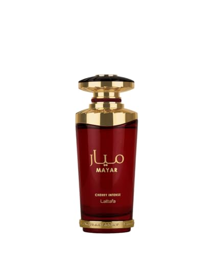 Lattafa Mayar Cherry Intense bottle highlighting cherry and vanilla notes for evening allure