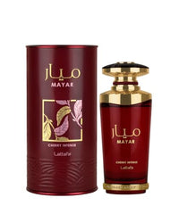 Lattafa Mayar Cherry Intense packaging showcasing premium unisex fragrance and lasting scent