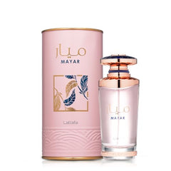 Lattafa Mayar heart notes feature peony and jasmine, soft floral allure for date nights.
