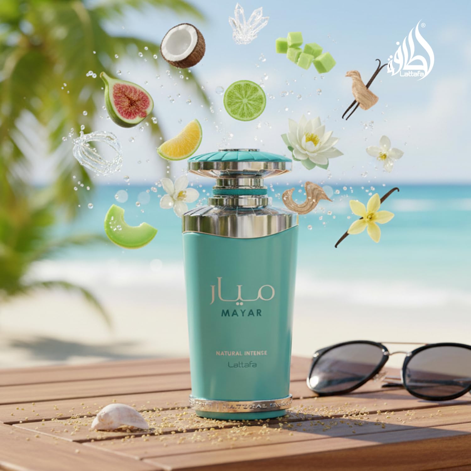Lattafa Mayar Natural Intense base notes of vanilla, sandalwood, ambroxan, musk add warmth