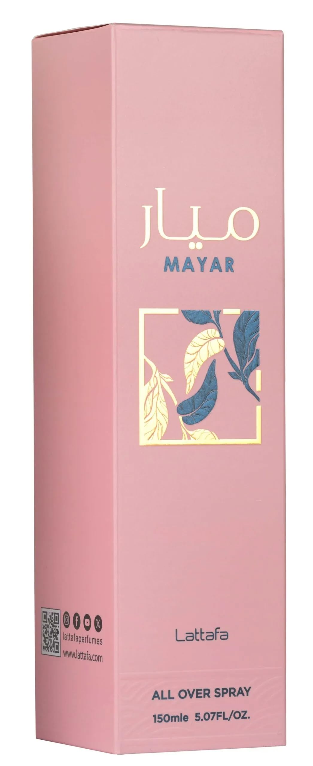 Lattafa Mayar packaging box presents a luxurious gift-ready presentation.