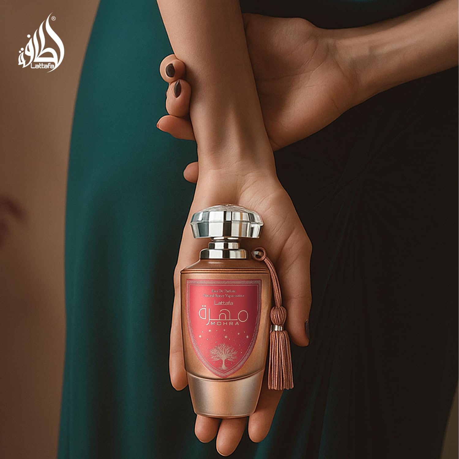 Lattafa Mohra Silky Rose box packaging ideal for gifting on celebrations