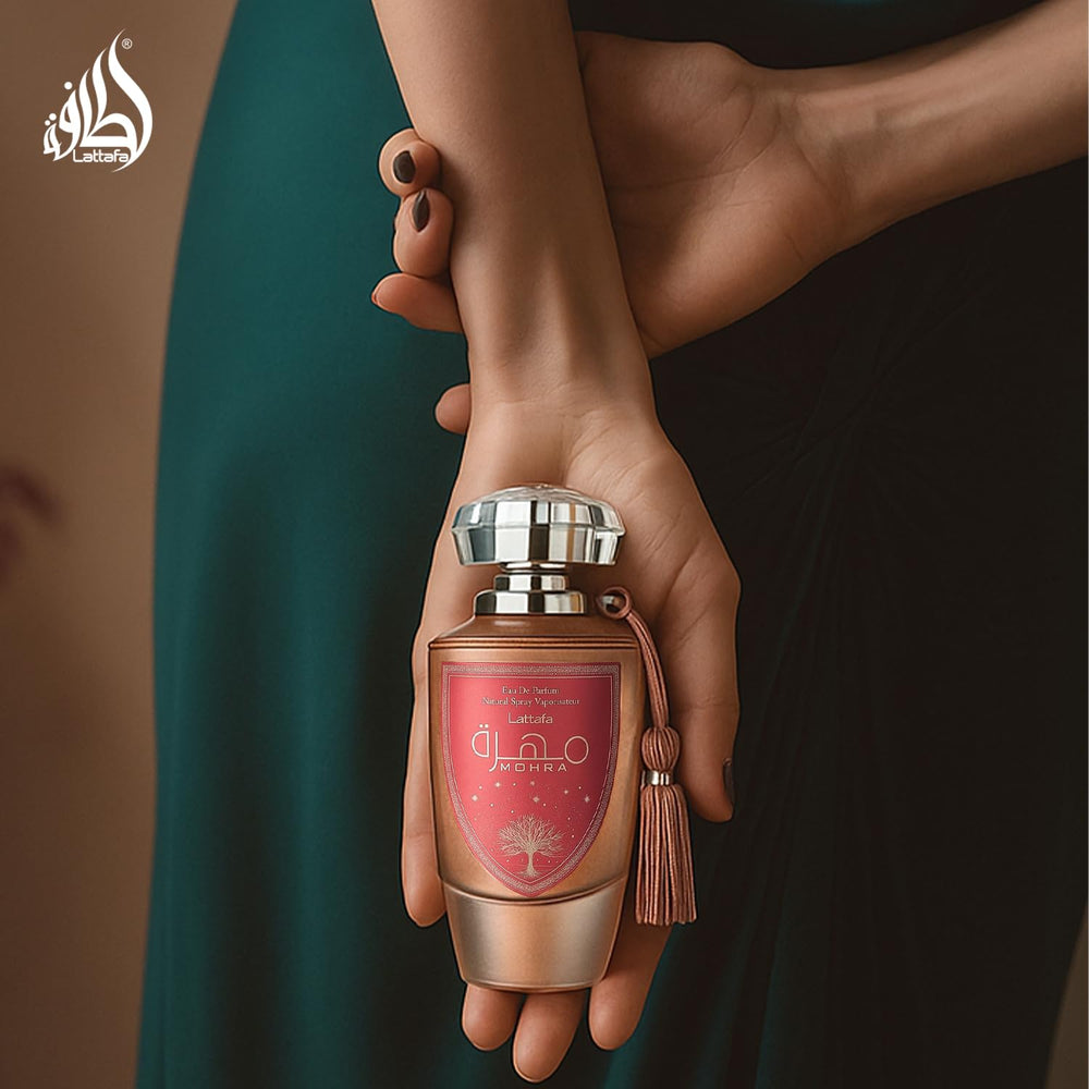 Lattafa Mohra Silky Rose box packaging ideal for gifting on celebrations