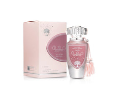 Lattafa Mohra Silky Rose vanity display adding luxurious ambiance