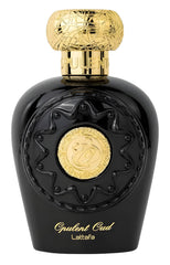 Lattafa Opulent Oud bottle front shows unisex appeal for evening wear