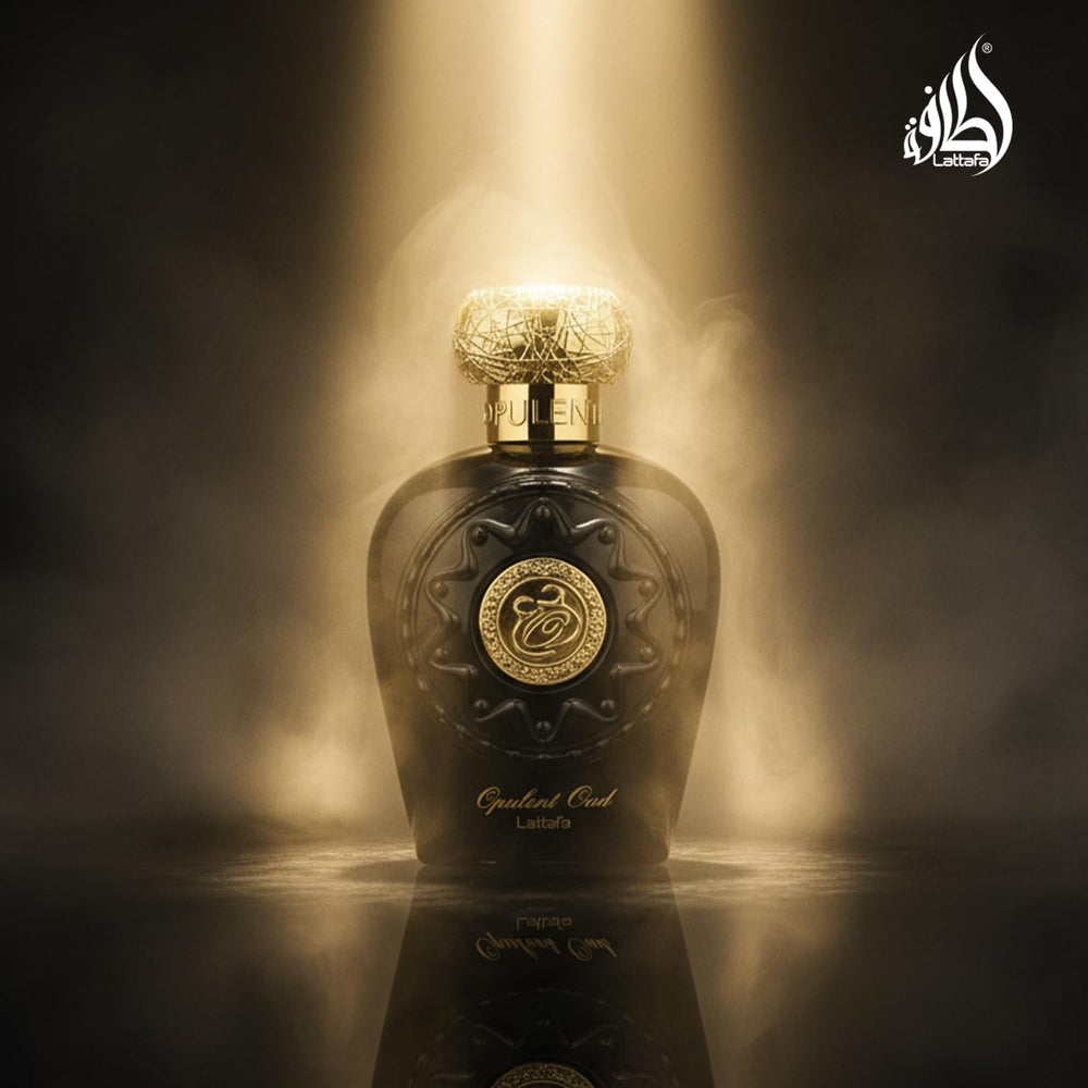 Lattafa Opulent Oud woody base emphasizes lasting, elegant sillage