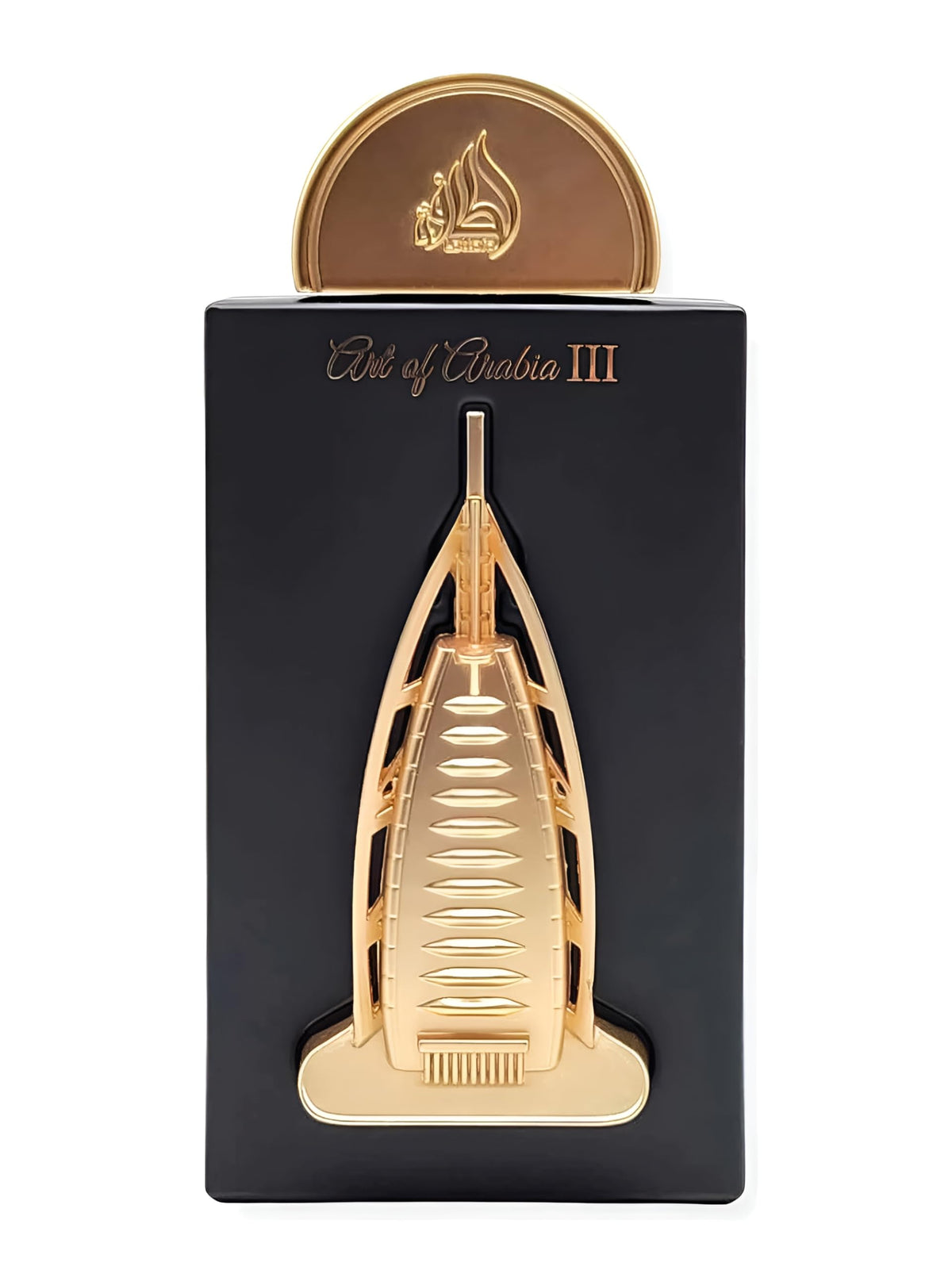 Lattafa Pride Art Of Arabia III bottle shot highlights a luxurious unisex fragrance with lasting presence.