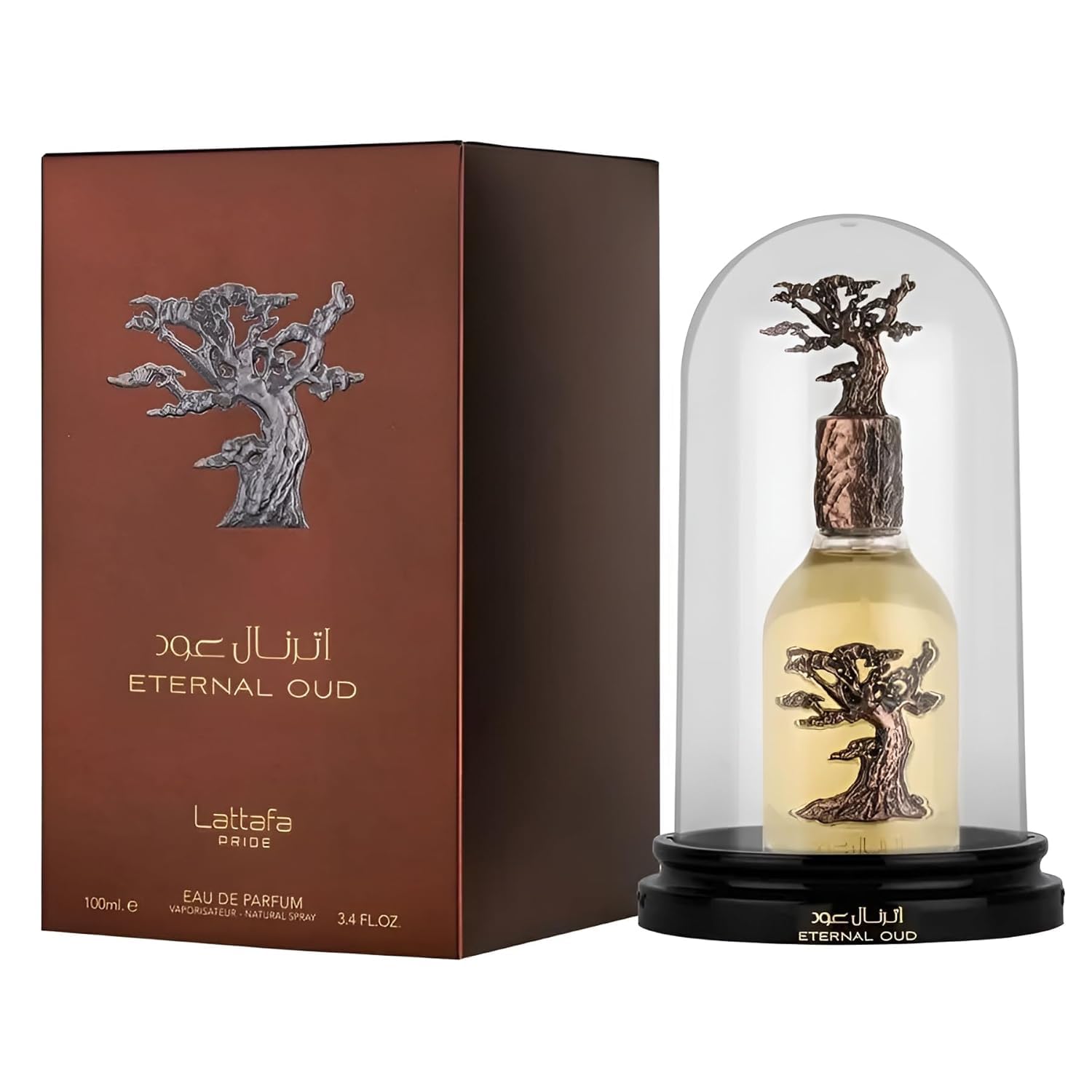 Lattafa Pride Eternal Oud bottle side, sleek design for everyday scent