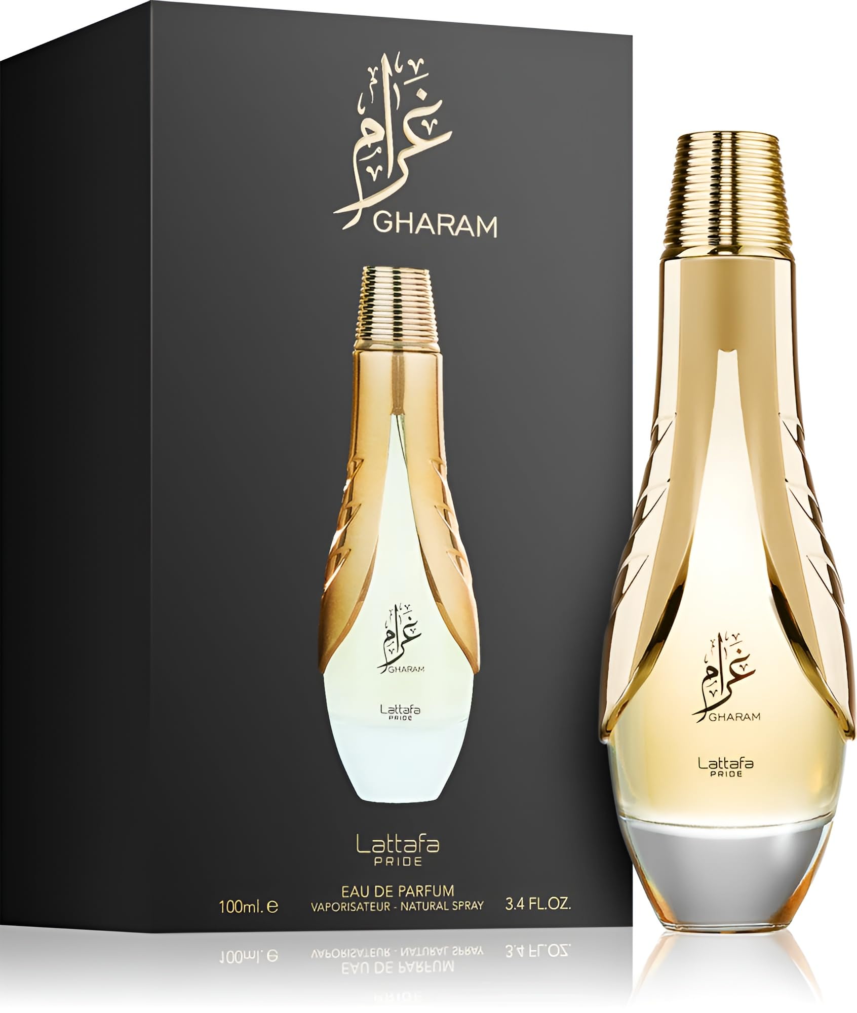 Lattafa Pride Gharam packaging, elegant presentation for gifting.