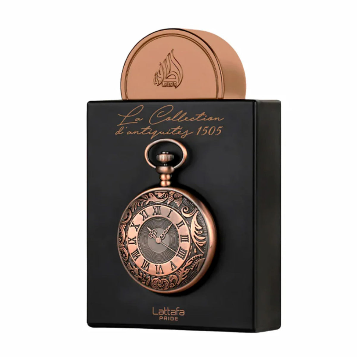 Lattafa Pride 1505 top notes cherry saffron create a bold opening.
