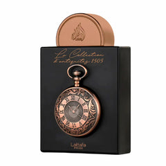 Lattafa Pride 1505 top notes cherry saffron create a bold opening.