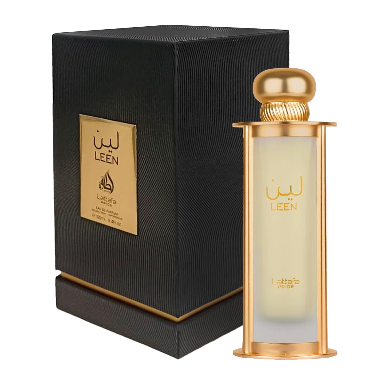 Lattafa Pride Leen bottle closeup highlights premium packaging suitable for gifting.