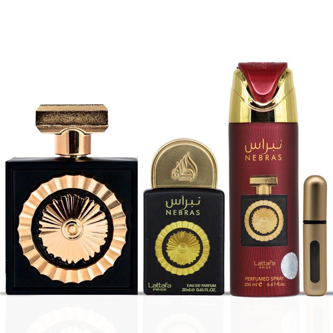 Lattafa Pride Nebras full-size EDP bottle demonstrating long-lasting wear
