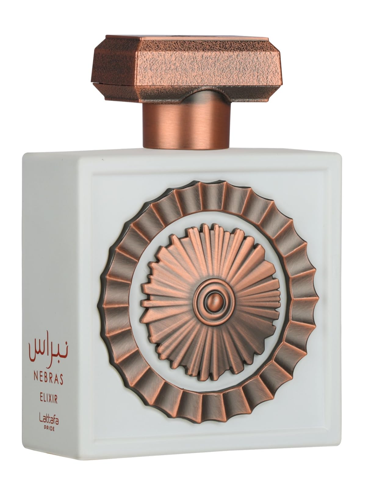Lattafa Pride Nebras Elixir top notes reveal candy-milk-cream opening for cozy evenings.