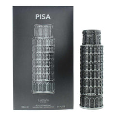 Lattafa Pride Pisa bottle close-up showing bright citrus aroma for daily wear