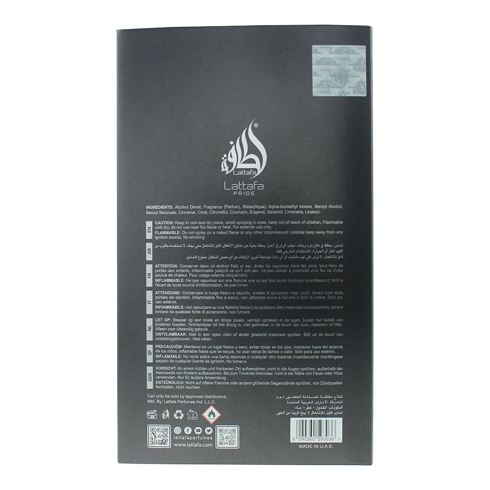 Lattafa Pride Pisa packaging box presents premium gifting appeal