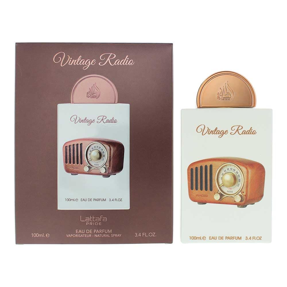 Lattafa Pride Vintage Radio bottle-front view, ideal for daily unisex wear and confident presence.